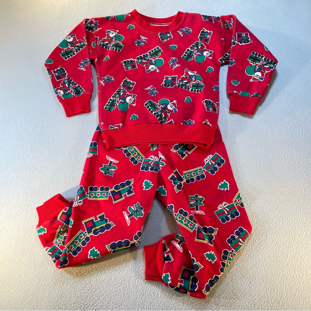 Vintage PK & Co Kids Christmas Sweatsuit Size 3-4